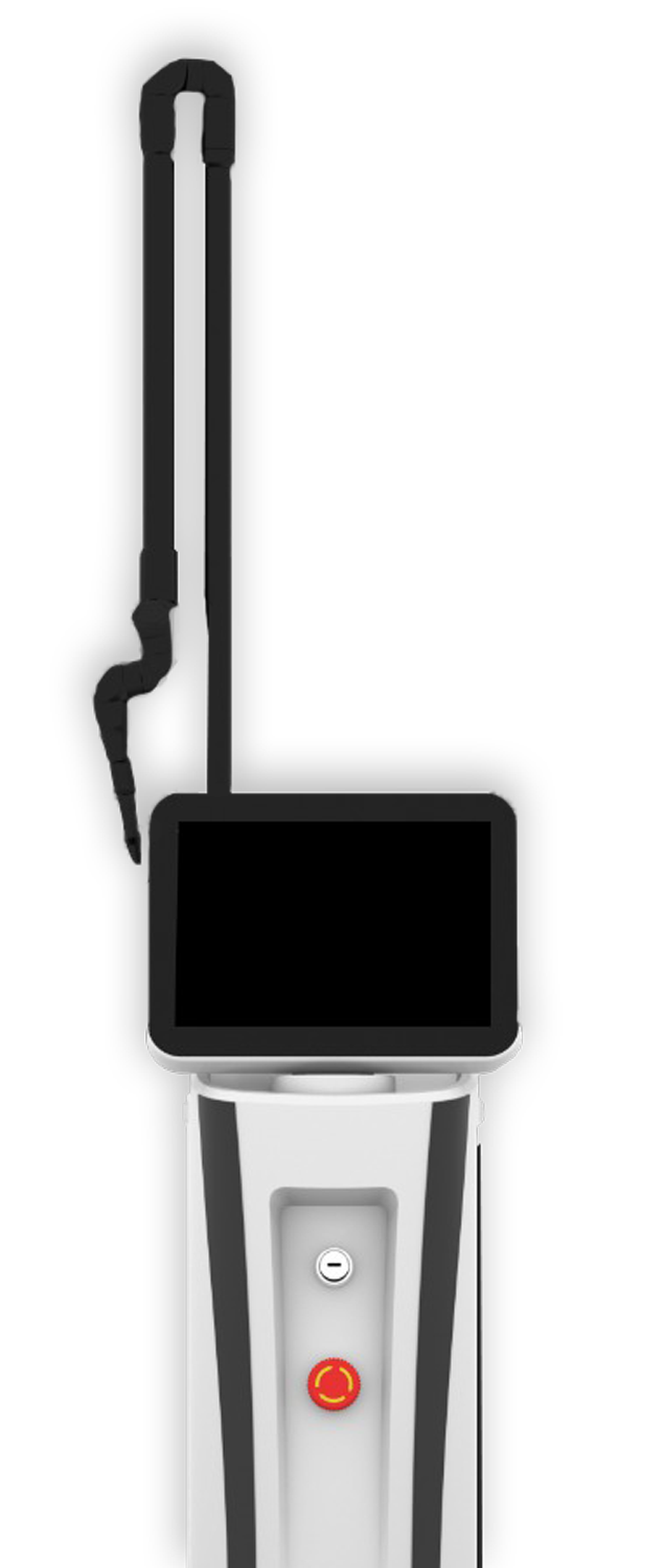 Medical laser device with screen and control buttons.