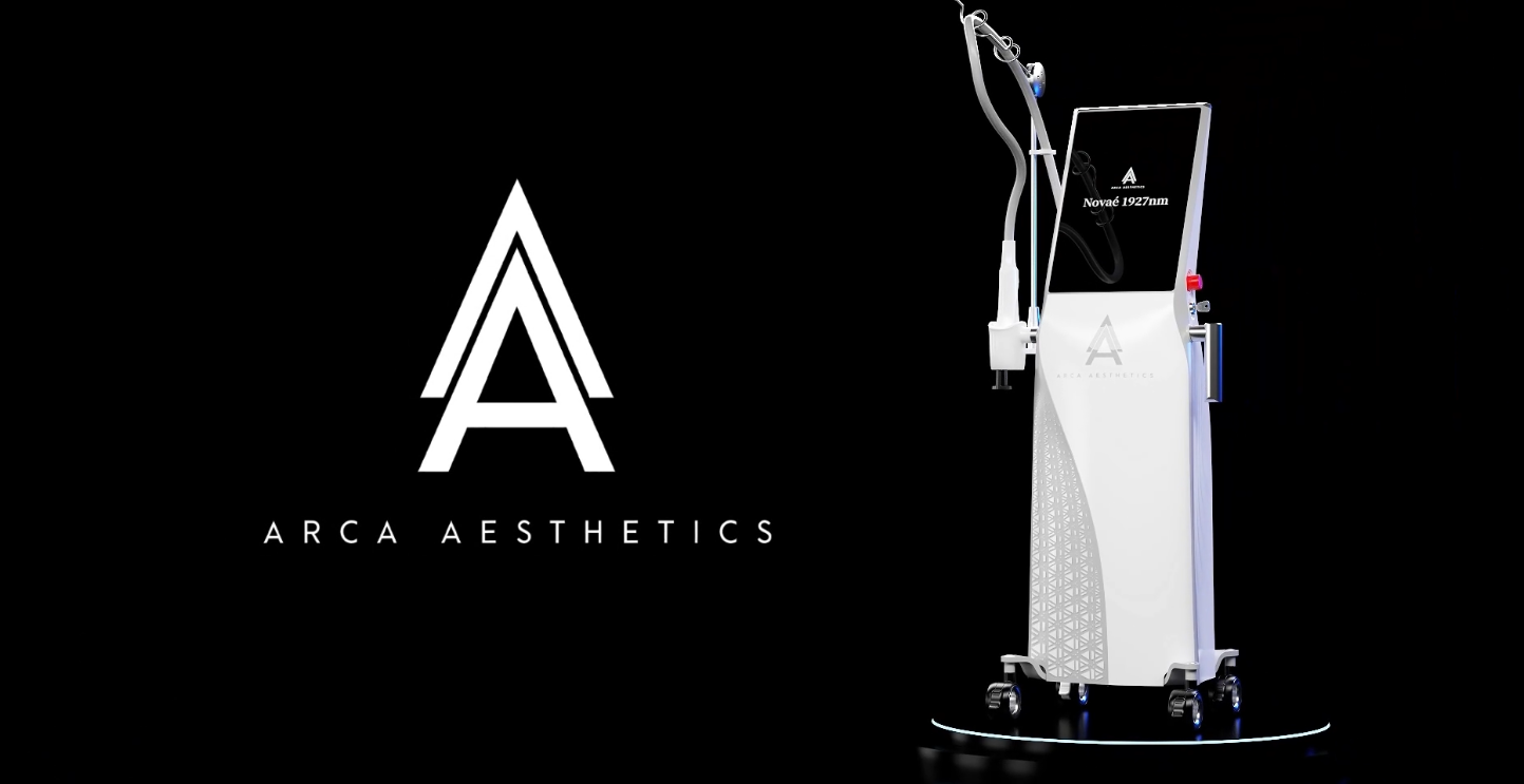 Arca Aesthetics Novae 1927nm laser device against a black background.